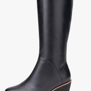 AEROSOLES Black knee high wedge Boots , memory foam. 7.5 new with tags